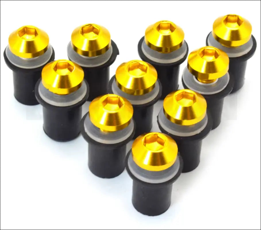 10-teiliges Schrauben-Set für Yamaha YZF-R15/R25/R125/R6/R1M | Windschutzscheiben Befestigungsschrauben - Gold