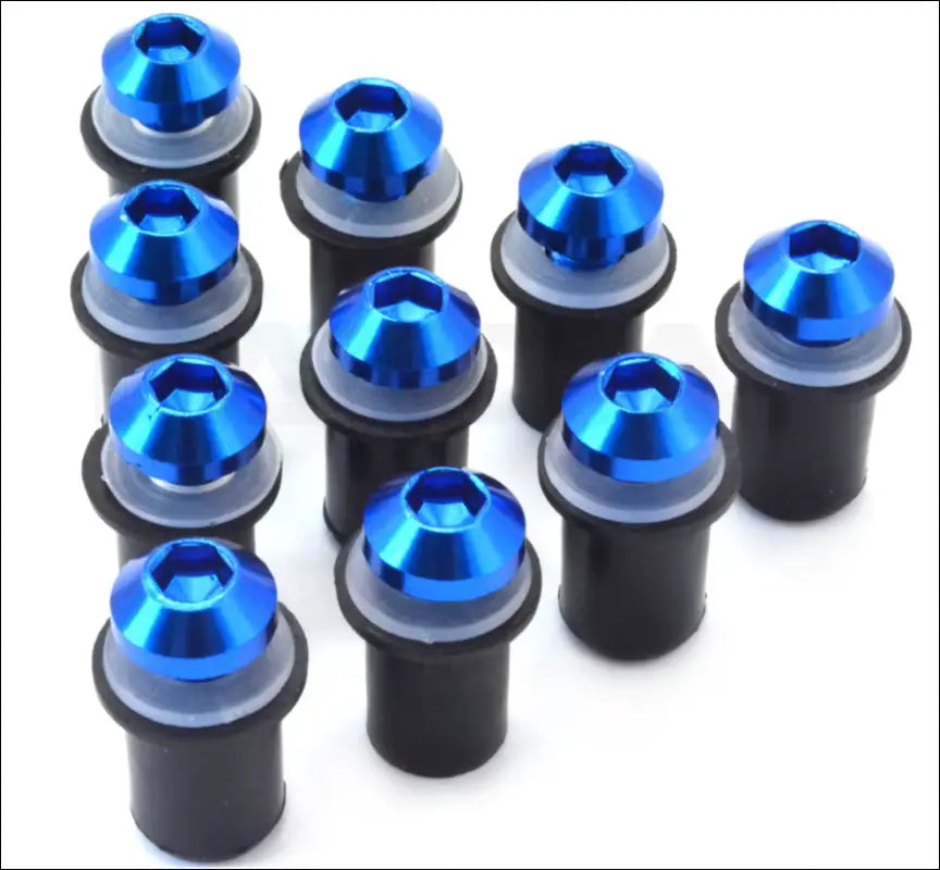 10-teiliges Schrauben-Set für Yamaha YZF-R15/R25/R125/R6/R1M | Windschutzscheiben Befestigungsschrauben - Blue
