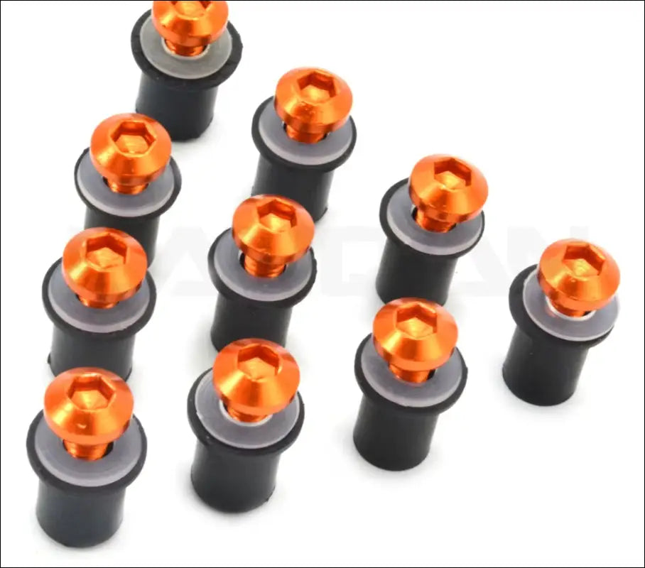 10-teiliges Schrauben-Set für Yamaha YZF-R15/R25/R125/R6/R1M | Windschutzscheiben Befestigungsschrauben - Orange