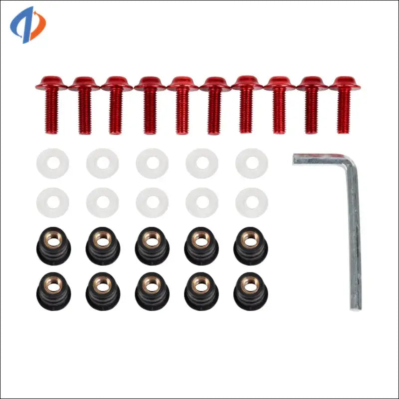 10-teiliges Windschild-Befestigungsset für Aprilia RS 660 / RSV4 | Schrauben & Muttern - 5mm-Red / Standard