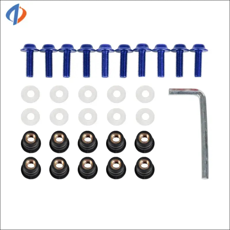 10-teiliges Windschild-Befestigungsset für Aprilia RS 660 / RSV4 | Schrauben & Muttern - 5mm-Blue / Standard