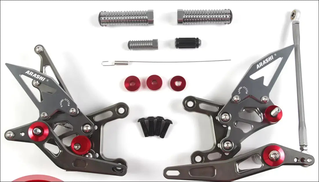 Arashi CNC-verstellbare Fußrasten für Yamaha YZF-R1 (2009-2014) - Titanium Gray / Standard