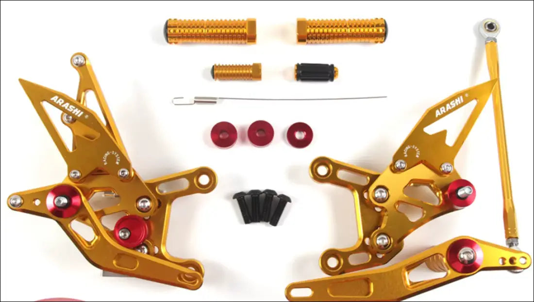 Arashi CNC-verstellbare Fußrasten für Yamaha YZF-R1 (2009-2014) - Gold / Standard