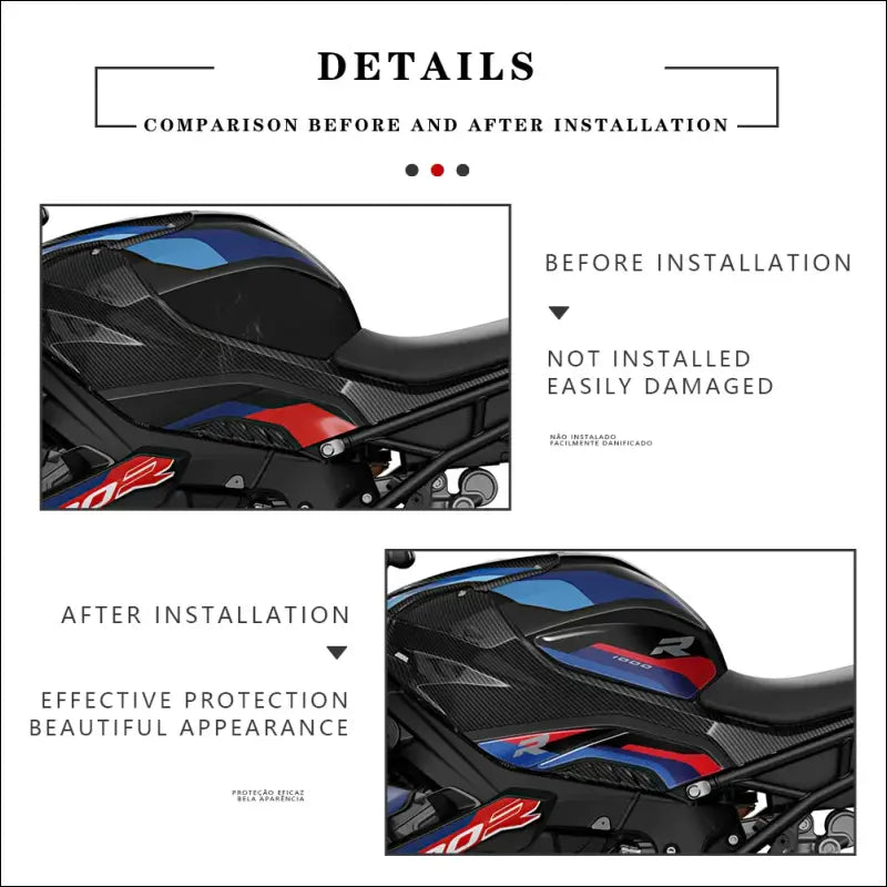 BMW M1000R S1000R 3D-Gel-Tankpad Schutzfolie