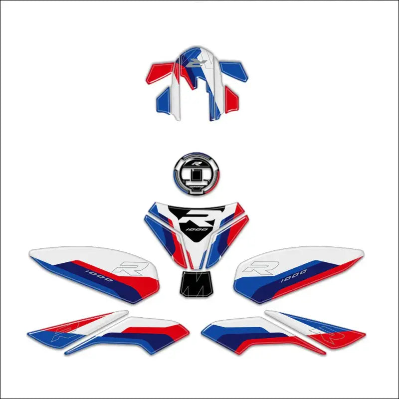 BMW M1000R S1000R 3D-Gel-Tankpad Schutzfolie - complete kit White