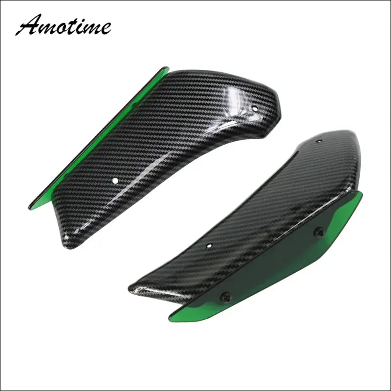 BMW S1000RR 2010-2018 Winglet Carbon / ABS Carbon Optik - Carbon Pattern Green