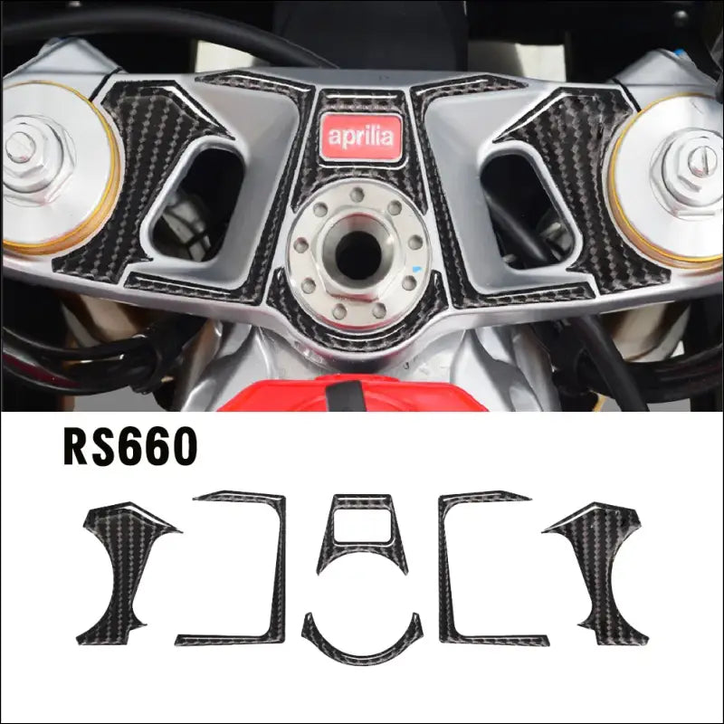 Carbon-Optik Gabelbrücken Dekorfolie für Aprilia RS 660 | Schutzaufkleber & Emblem-Dekor - Standard / carbon