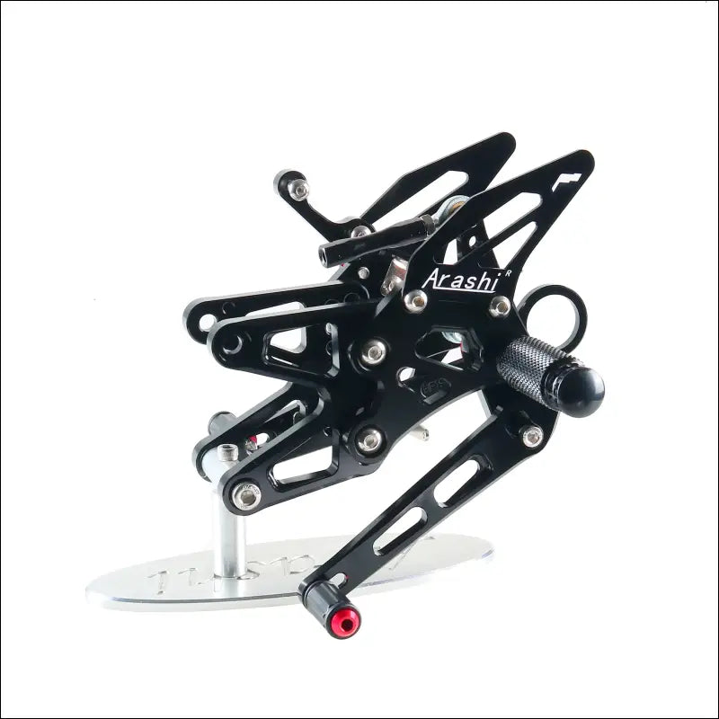 CNC Verstellbare Fußrastenanlage für BMW S1000RR (2009–2014) / S1000R (2010–2016) - Front-Black