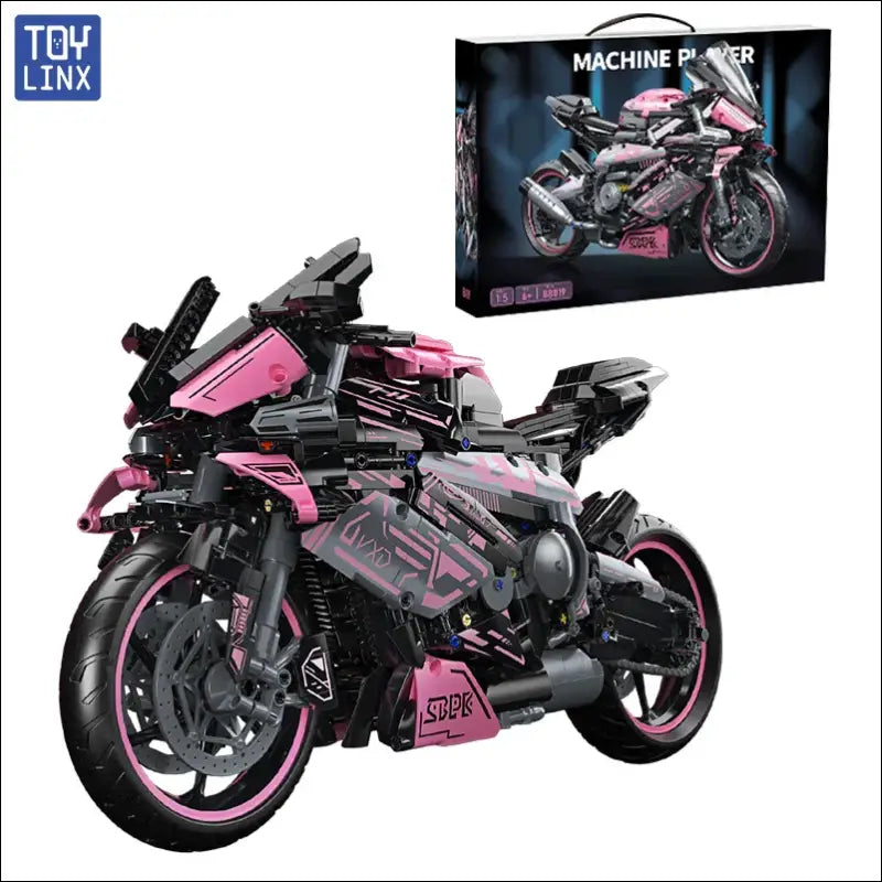 Cyberpunk Motorrad Bausatz Neon Pink Racing Bike