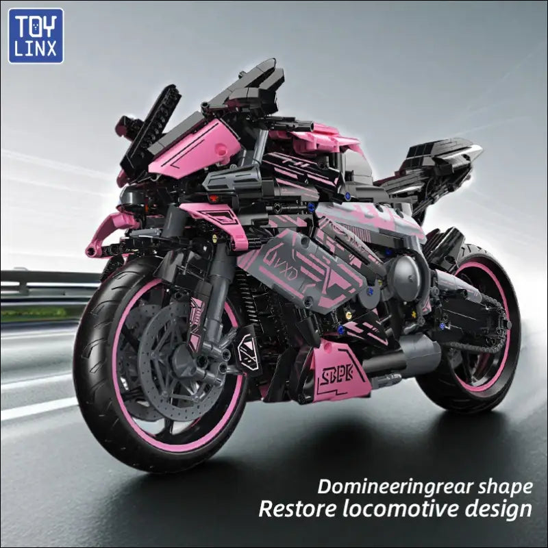 Cyberpunk Motorrad Bausatz Neon Pink Racing Bike
