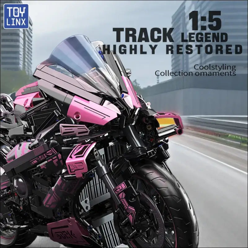 Cyberpunk Motorrad Bausatz Neon Pink Racing Bike