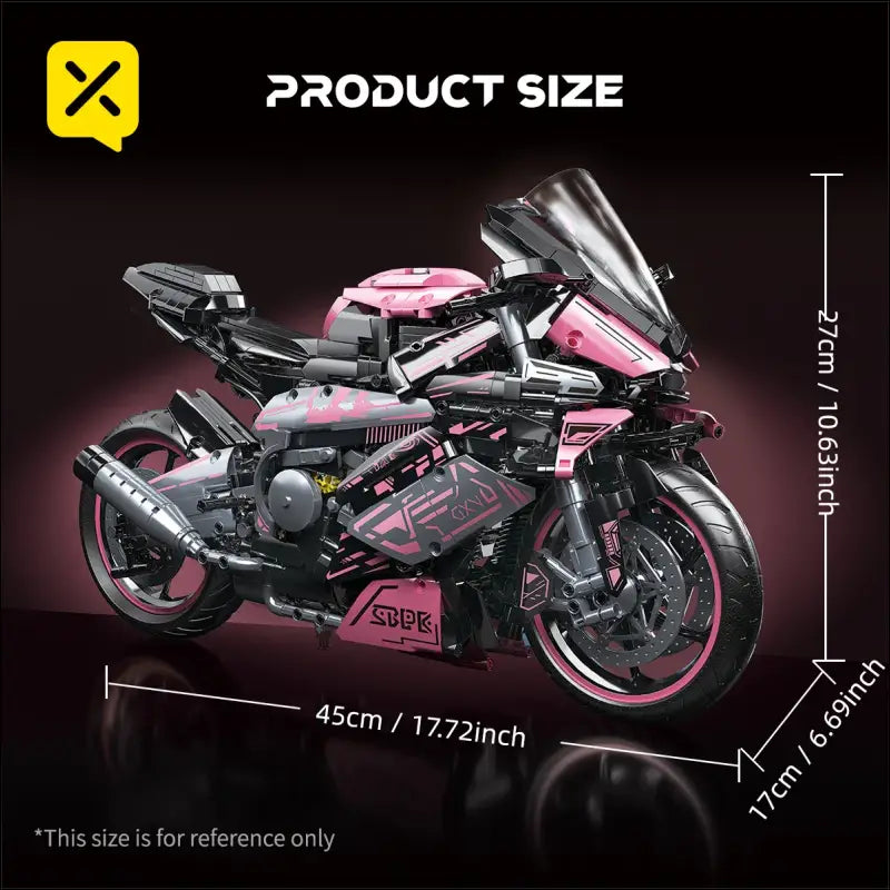 Cyberpunk Motorrad Bausatz Neon Pink Racing Bike - 88805 With Box