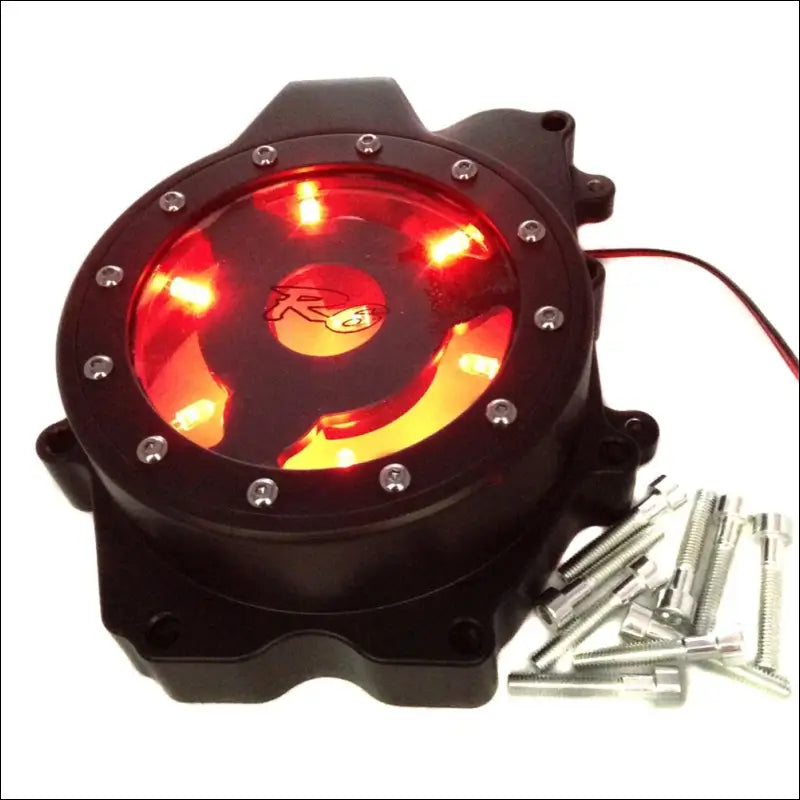 Durchsichtige Lichtmaschinenabdeckung für Yamaha YZF-R6 (2006–2009) - MT056A-BK-RED LED