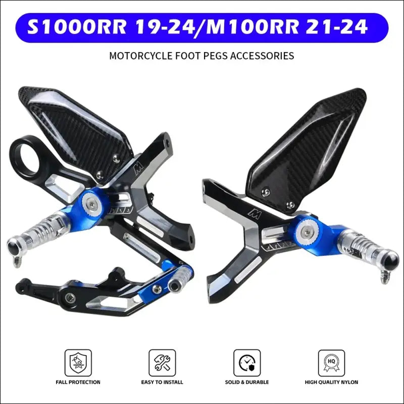 Einstellbare Motorrad-Fußrastenanlage für BMW S1000RR (2019–2024) und M1000RR (2021–2024) - Lavender