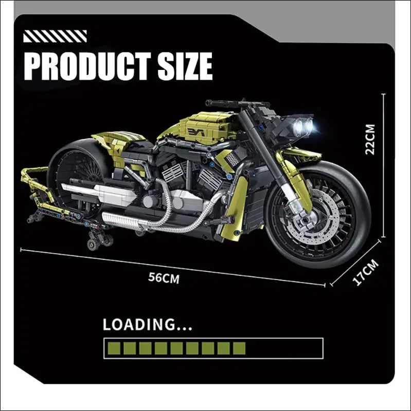 Harley Motorrad Bausatz Imponierendes Technic MOC Motorrad - 2427PCS No Box