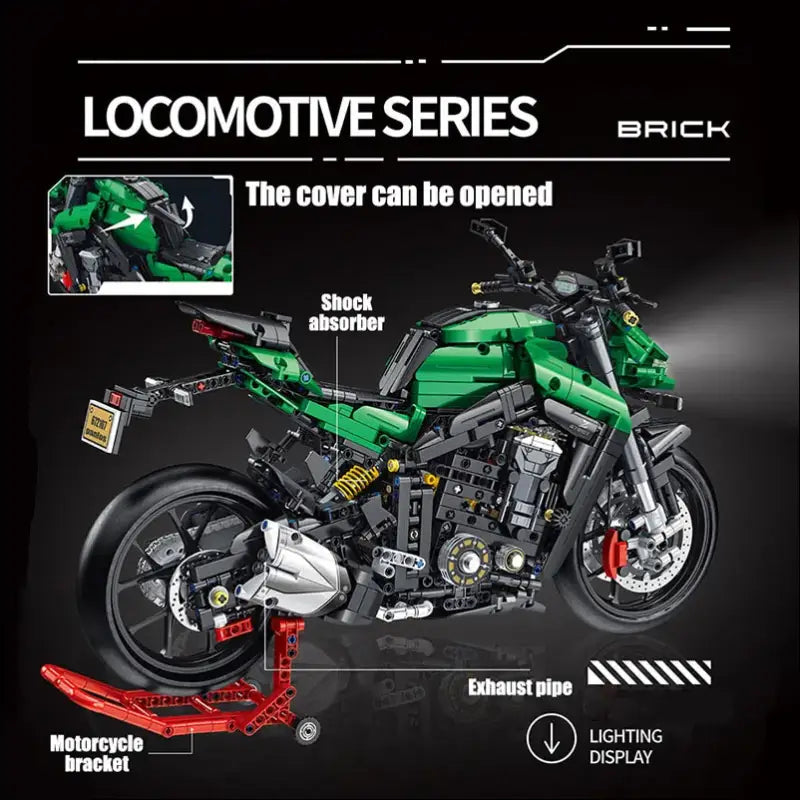 Kawasaki Z1000 Motorrad Bausatz Hochwertigen Technic MOC - 2089pcs no box