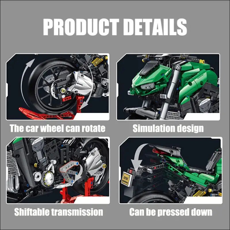 Kawasaki Z1000 Motorrad Bausatz Hochwertigen Technic MOC - 2089pcs no box