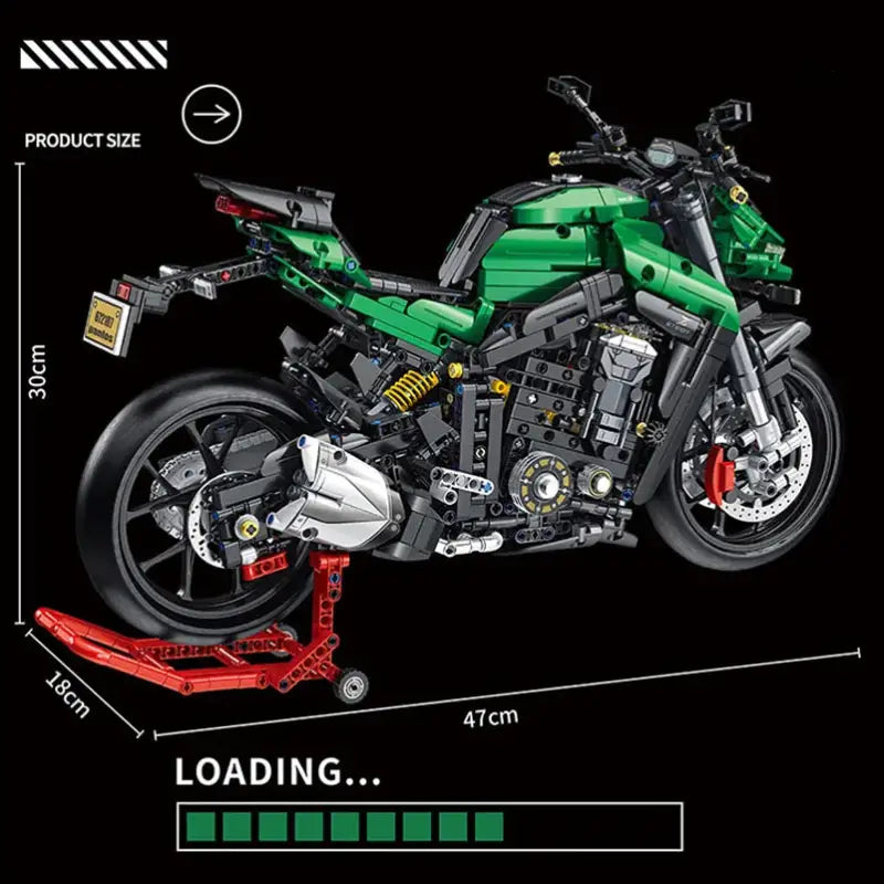 Kawasaki Z1000 Motorrad Bausatz Hochwertigen Technic MOC - 2089pcs no box
