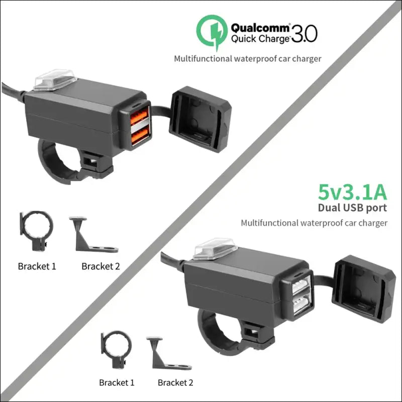 Motorrad USB-Ladegerät | 12V Schnelllade-Adapter wasserdicht mit Ein/Aus-Schalter