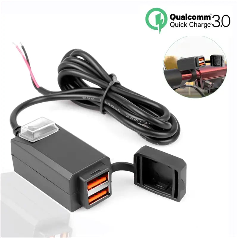 Motorrad USB-Ladegerät | 12V Schnelllade-Adapter wasserdicht mit Ein/Aus-Schalter