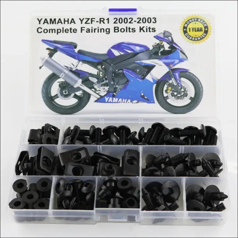 Verkleidungsschrauben-Kit für Yamaha YZF-R1 (2002-2003) | Komplettes Befestigungsset aus Stahl - Black