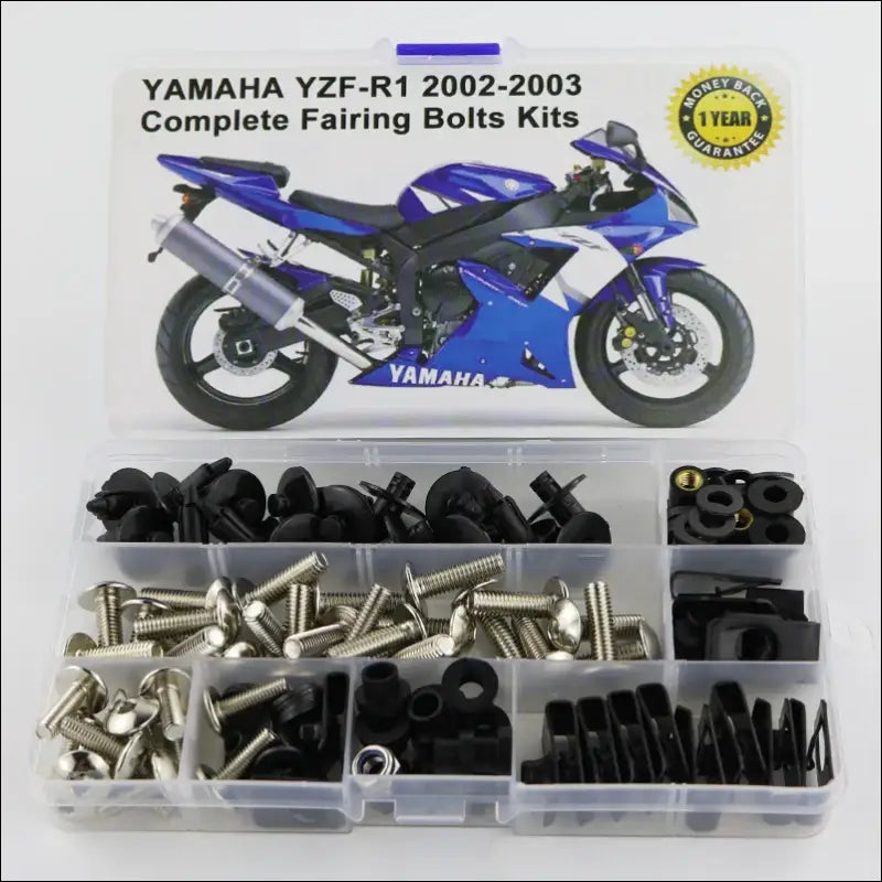 Verkleidungsschrauben-Kit für Yamaha YZF-R1 (2002-2003) | Komplettes Befestigungsset aus Stahl - Silver