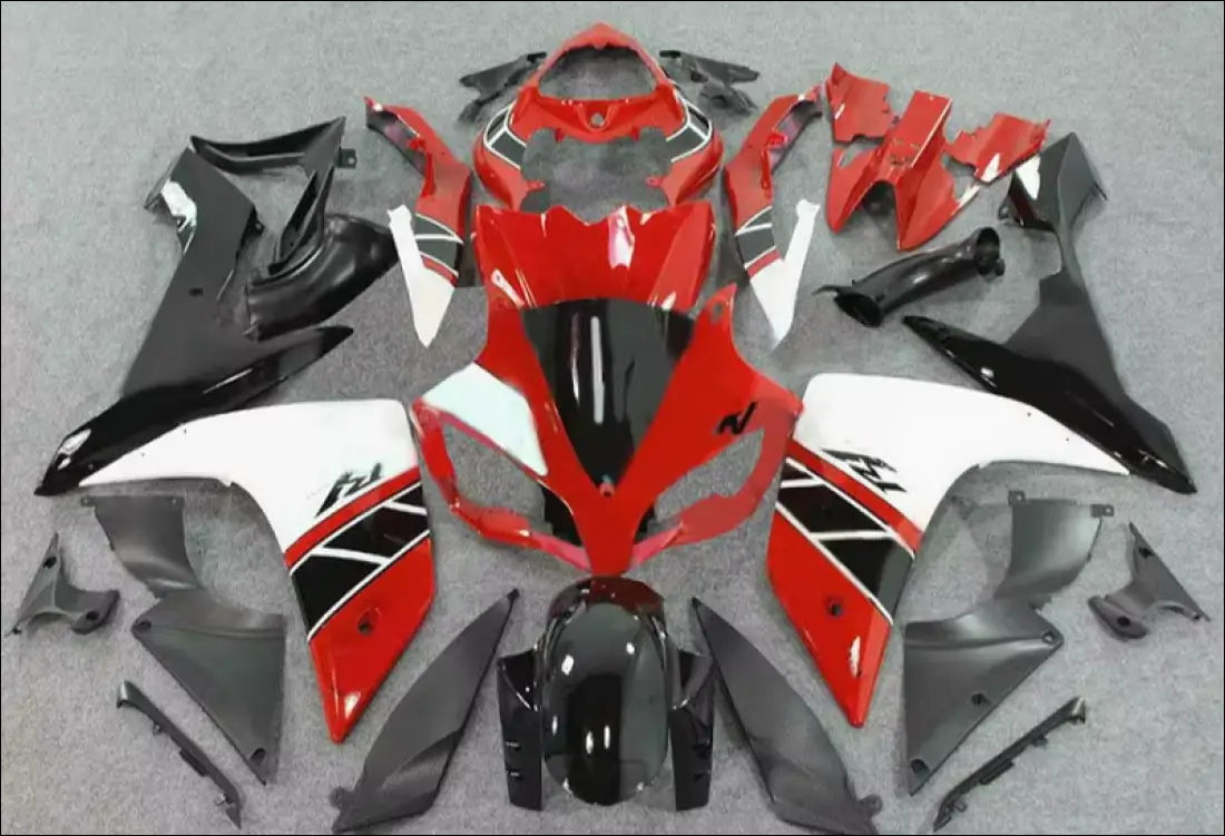 Yamaha YZF-R1 2007 2008 Mix Custom Fairing Kit Schwarz Rot Weiß - Standard
