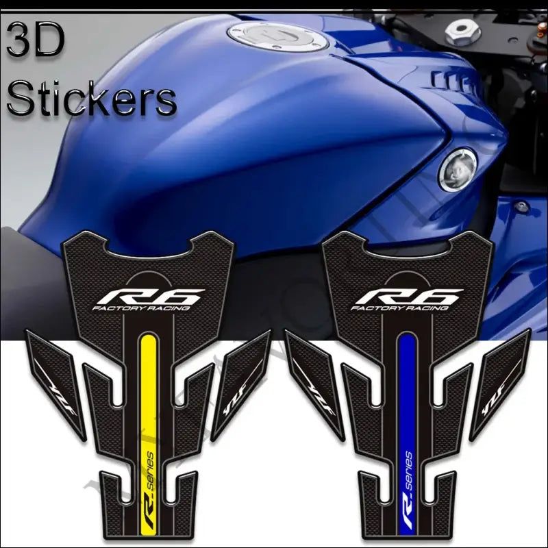 Aufkleber für Yamaha YZF-R6 (2017–2024) | Tank Pad Seiten-Grips Gas- Benzin- und Öl-Schutzkleber Knie-Schutz