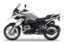 BMW R1200GS Abenteuer-Motorrad in Silber/Grau von der Seite gezeigt.