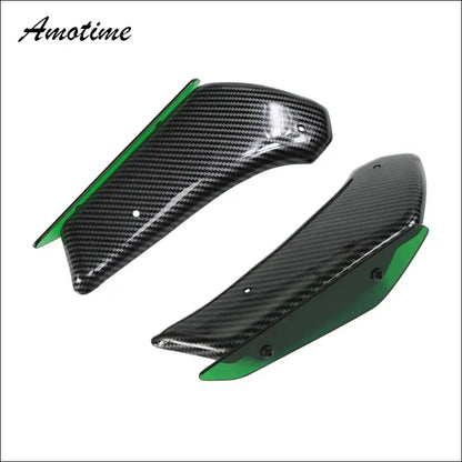 BMW S1000RR 2010-2018 Winglet Carbon / ABS Carbon Optik - Carbon Pattern Green