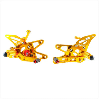 CNC Verstellbare Fußrastenanlage für BMW S1000RR (2009–2014) / S1000R (2010–2016) - Front-Gold