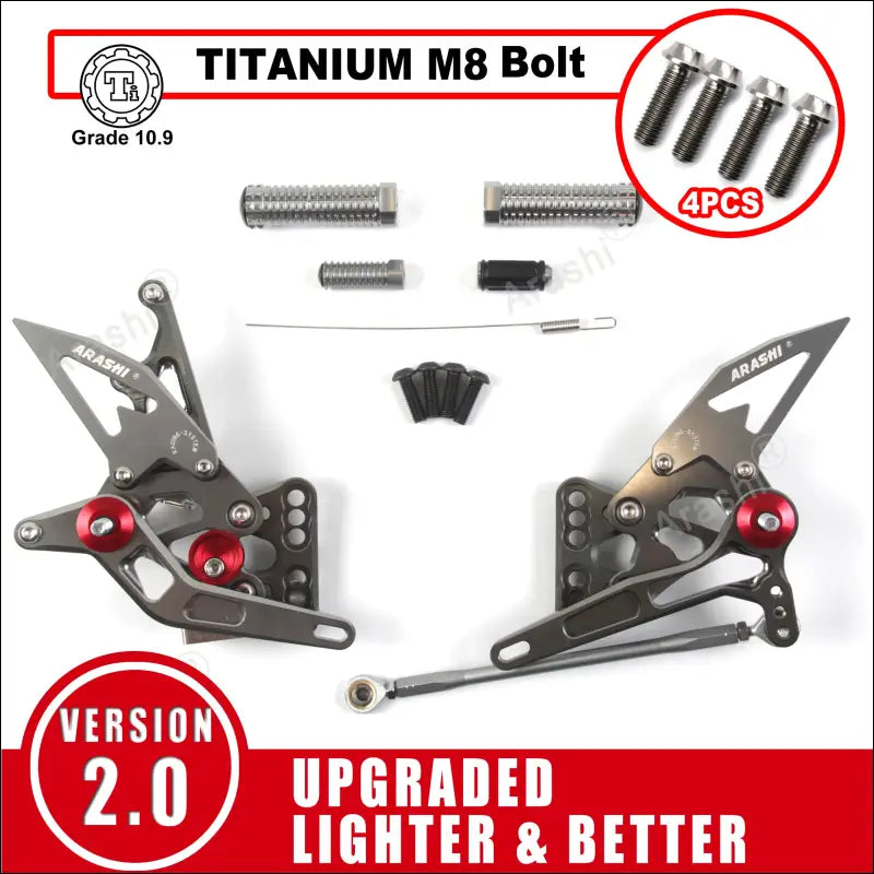 CNC-verstellbare Fußrastenanlage für Suzuki GSX-R1000 K5 K6 (2005-2006) - Gray with M8 Bolt / Frankreich