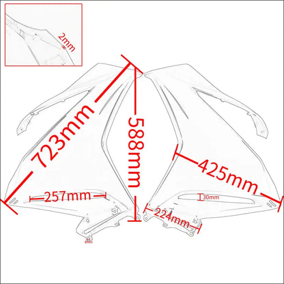 Honda CBR 500R 2029-2023 Seitenverkleidung Lackiert / unlackiert