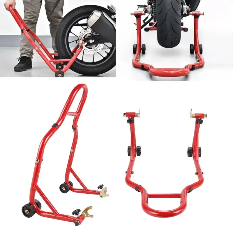 Motorrad Montageständer Schwarz/Rot | Heckständer für Reifenwechsel & Wartung