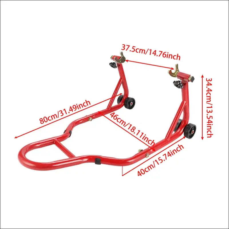 Motorrad Montageständer Schwarz/Rot | Heckständer für Reifenwechsel & Wartung - Red