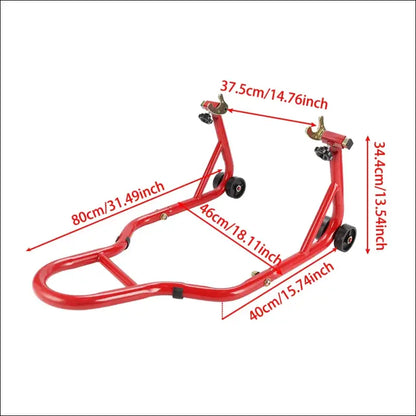 Motorrad Montageständer Schwarz/Rot | Heckständer für Reifenwechsel & Wartung - Red