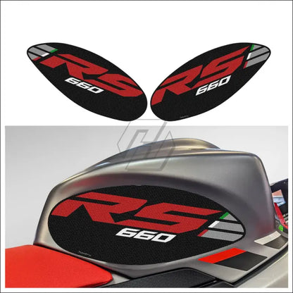 Seiten Tank Pad Schutzaufkleber für Aprilia Tuono RS 660 (2020-2022) | Knie Grip Matte für Motorrad - black