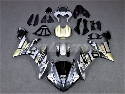 Verkleidungskit für Yamaha YZF-R1 (2004-2006) | ABS Set in Grau Schwarz & Champagnergold - Standard