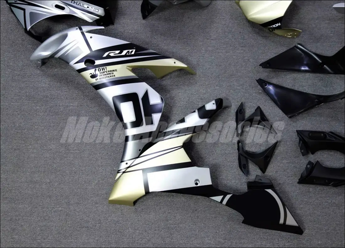 Verkleidungskit für Yamaha YZF-R1 (2004-2006) | ABS Set in Grau Schwarz & Champagnergold - Standard