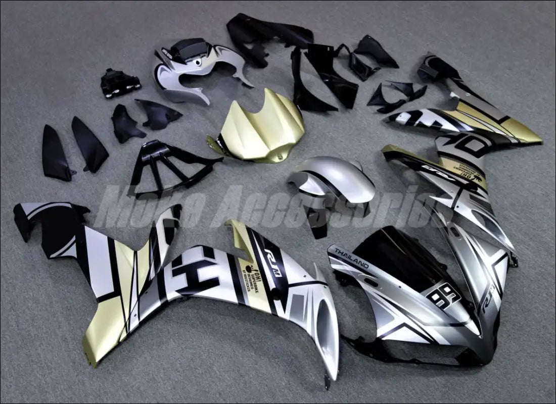 Verkleidungskit für Yamaha YZF-R1 (2004-2006) | ABS Set in Grau Schwarz & Champagnergold - Standard