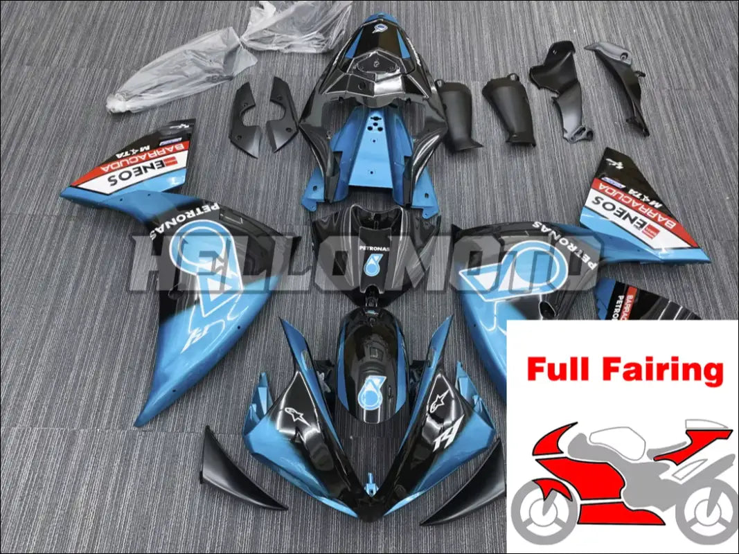 Verkleidungsset für Yamaha YZF-R1 (2009-2014) Schwarz Blau - Full Fairing
