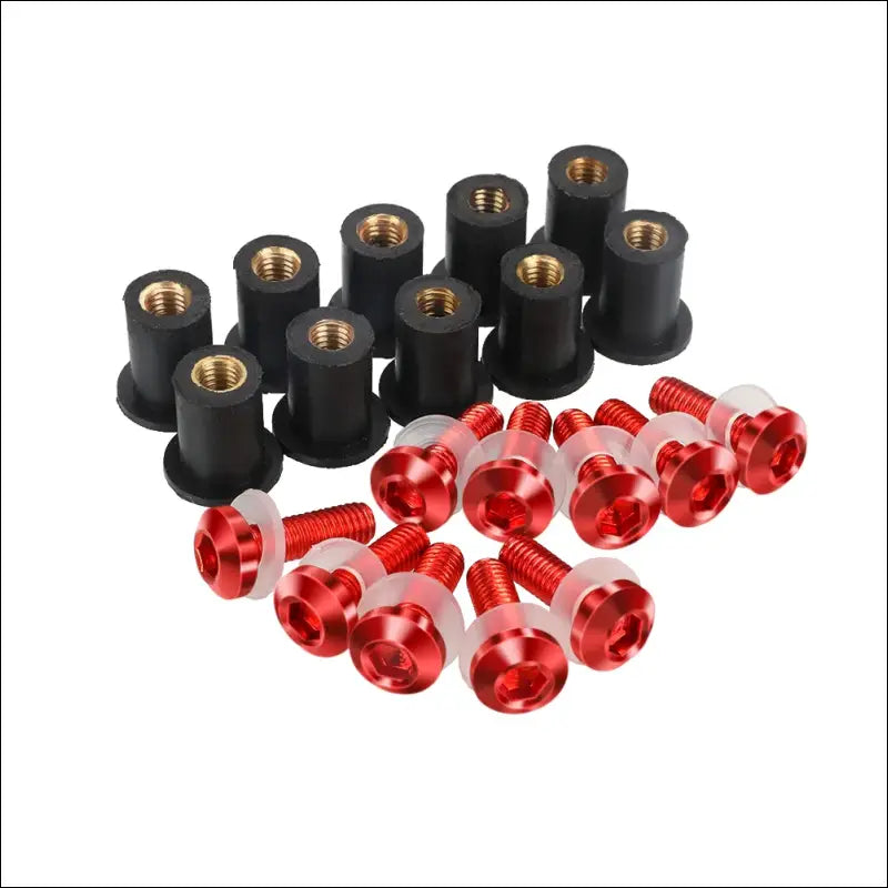 Windschild-Schrauben Set M5 für Yamaha YZF-R1 (2004-2006) | 10-teiliges Befestigungsset für Windschutzscheibe - Red