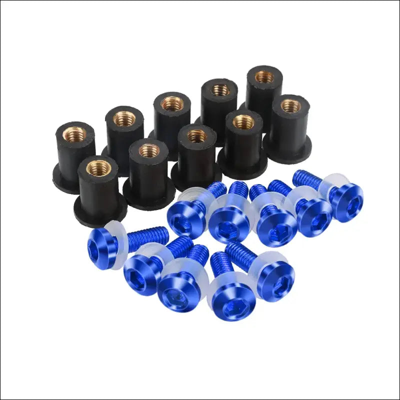 Windschild-Schrauben Set M5 für Yamaha YZF-R1 (2004-2006) | 10-teiliges Befestigungsset für Windschutzscheibe - Blue