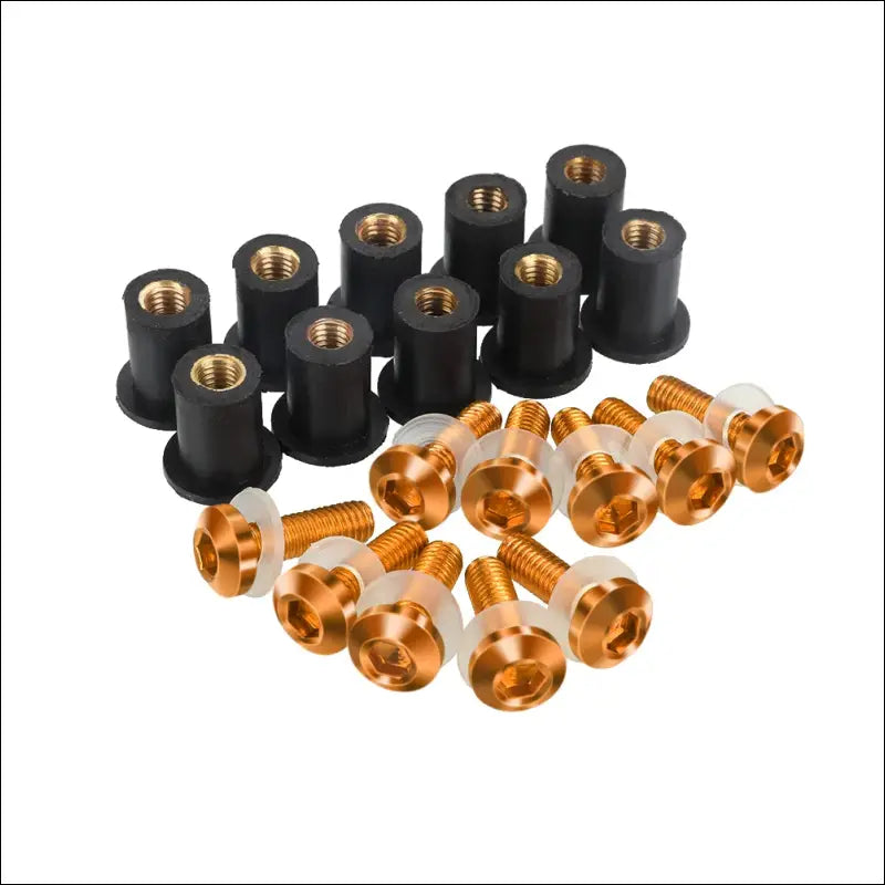 Windschild-Schrauben Set M5 für Yamaha YZF-R1 (2004-2006) | 10-teiliges Befestigungsset für Windschutzscheibe - Orange