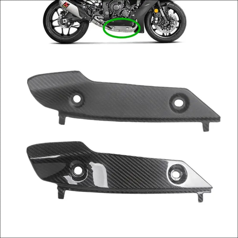 Yamaha YZF-R1 2015-2021 Carbon Auspuffabdeckung Glanz Matt
