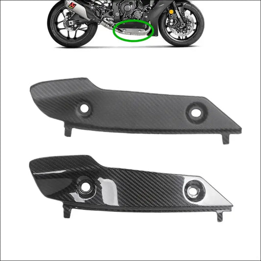Yamaha YZF-R1 2015-2021 Carbon Auspuffabdeckung Glanz Matt